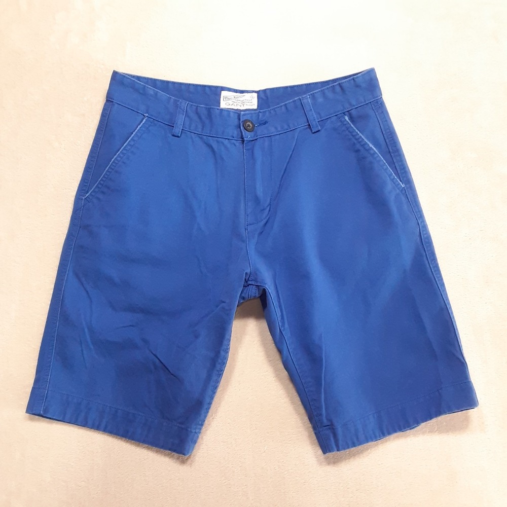 Gant Rugger Mens Flat Front Chino Shorts 34 Blue 10" Inseam